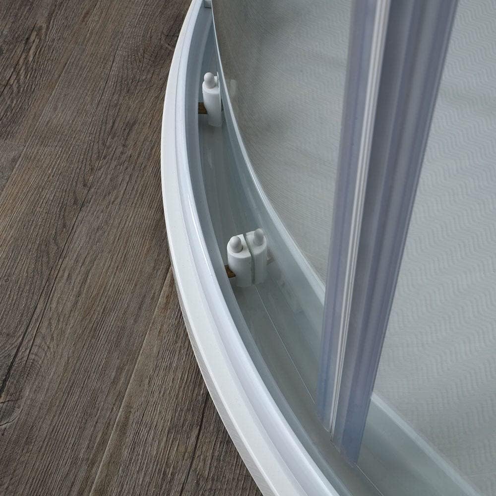 Box doccia semicircolare h185 cm con ante scorrevoli e pannelli in acrilico effetto bollicine