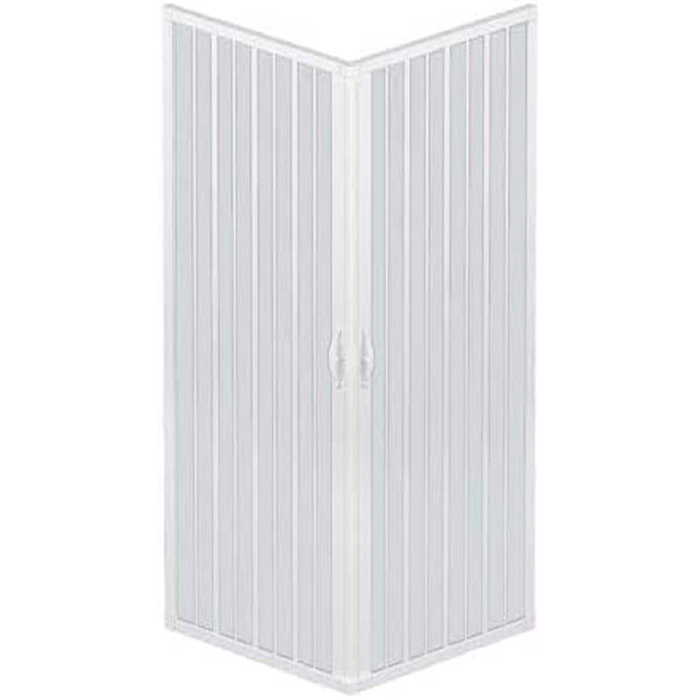 Box doccia pannelli con apertura a soffietto h185 cm in pvc bianco regolabile in larghezza