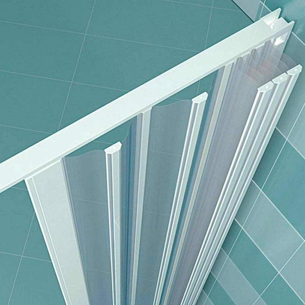 Box doccia semicircolare in PVC h185 cm con apertura centrale a soffietto