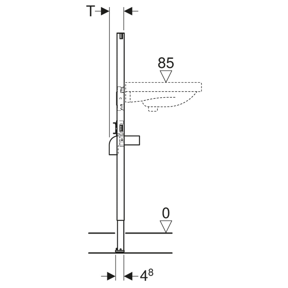Supporto struttura portante lavabo sospeso per cartongesso H112 a per installazione muro