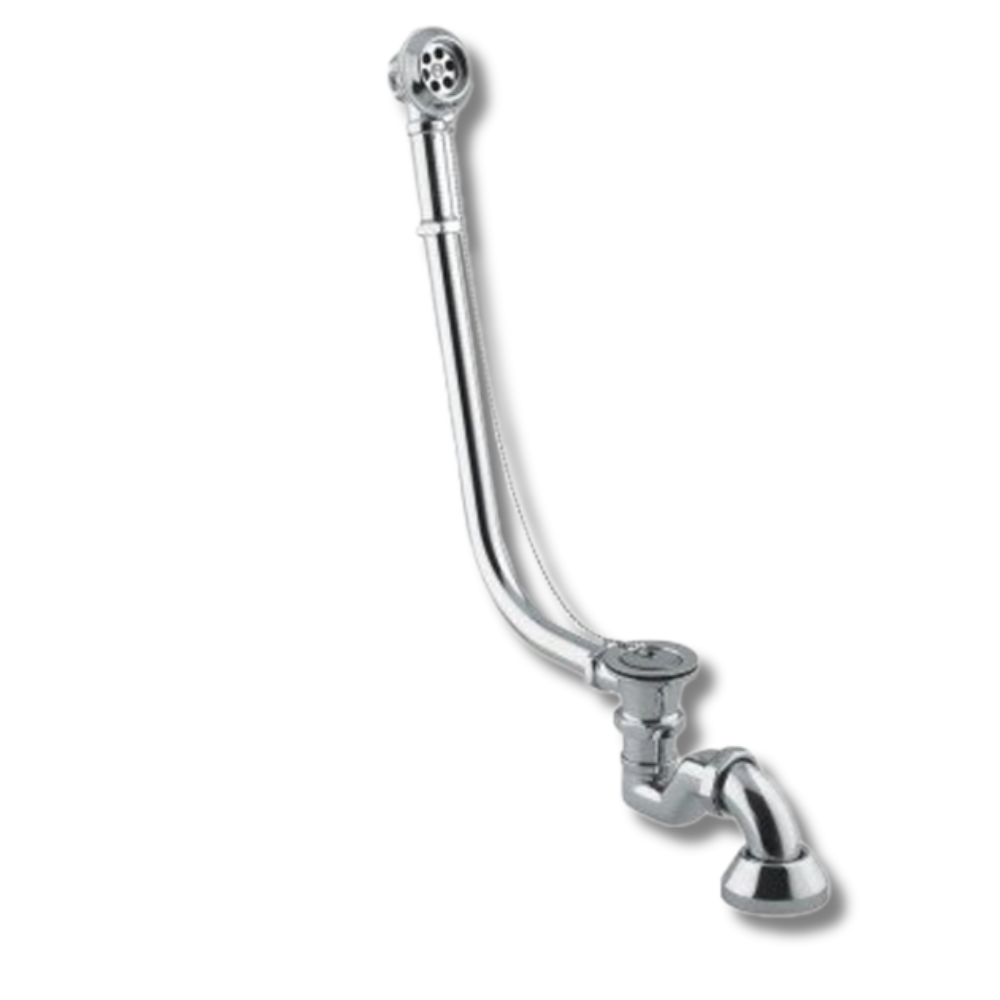 Colonna per vasca epoca con rifinitura cromo e bronzo