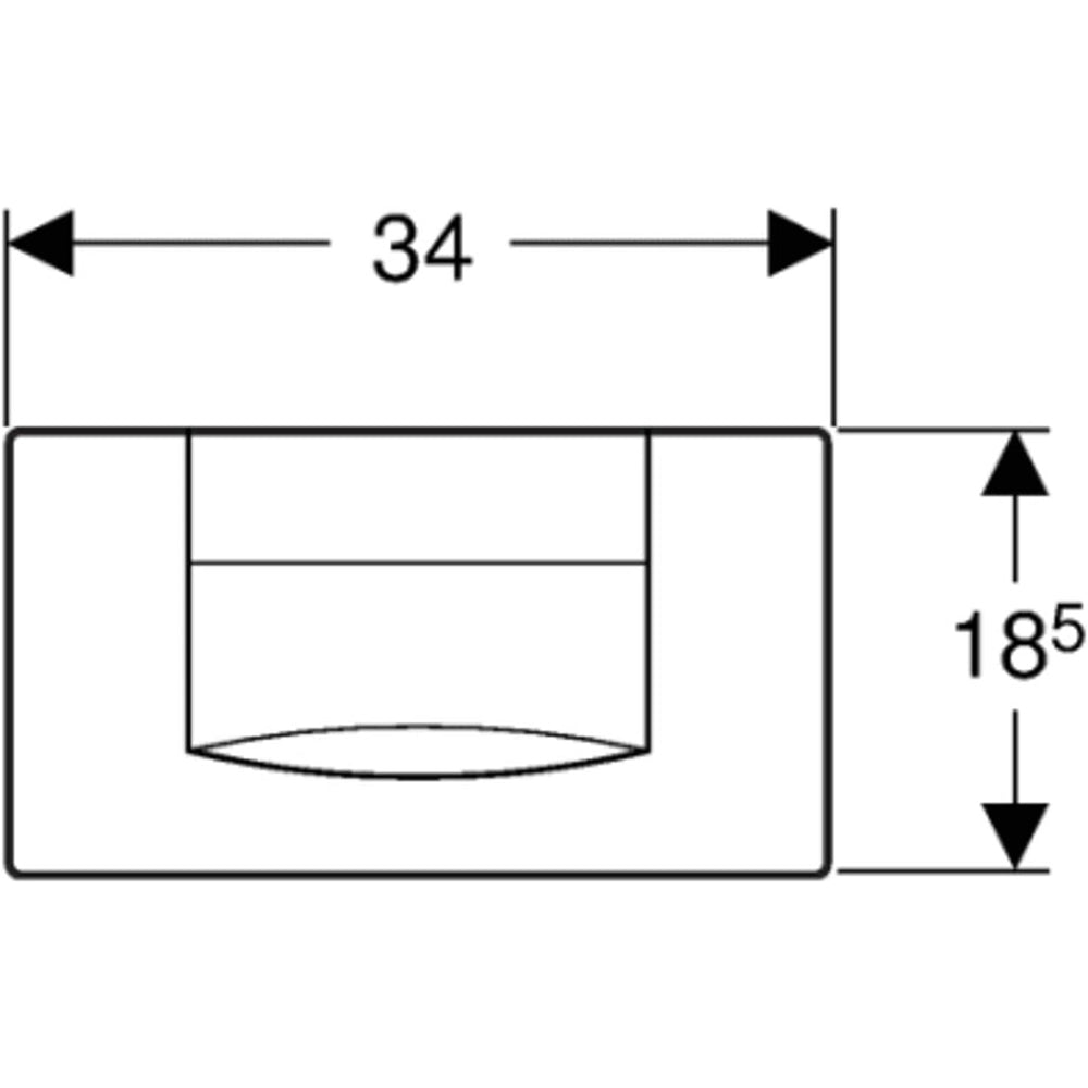 Placca di comando monotasto per cassette di risciacquo a incasso 34x18.5x3.9 cm
