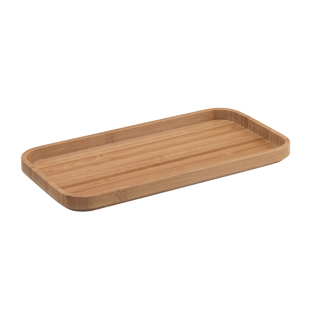 Vassoio porta oggetti 30x15 cm da appoggio da bagno in bamboo Linea Wood
