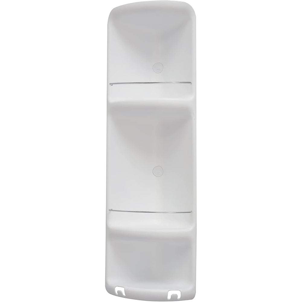 Angoliera doccia angolare tre ripiani bianco 22x16x71 cm