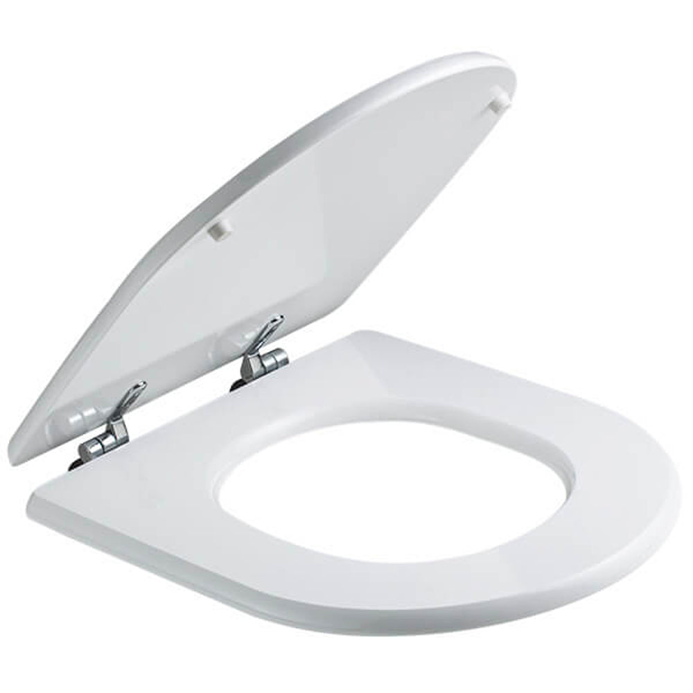 Sedile wc bianco in mdf laccato con chiusura normale
