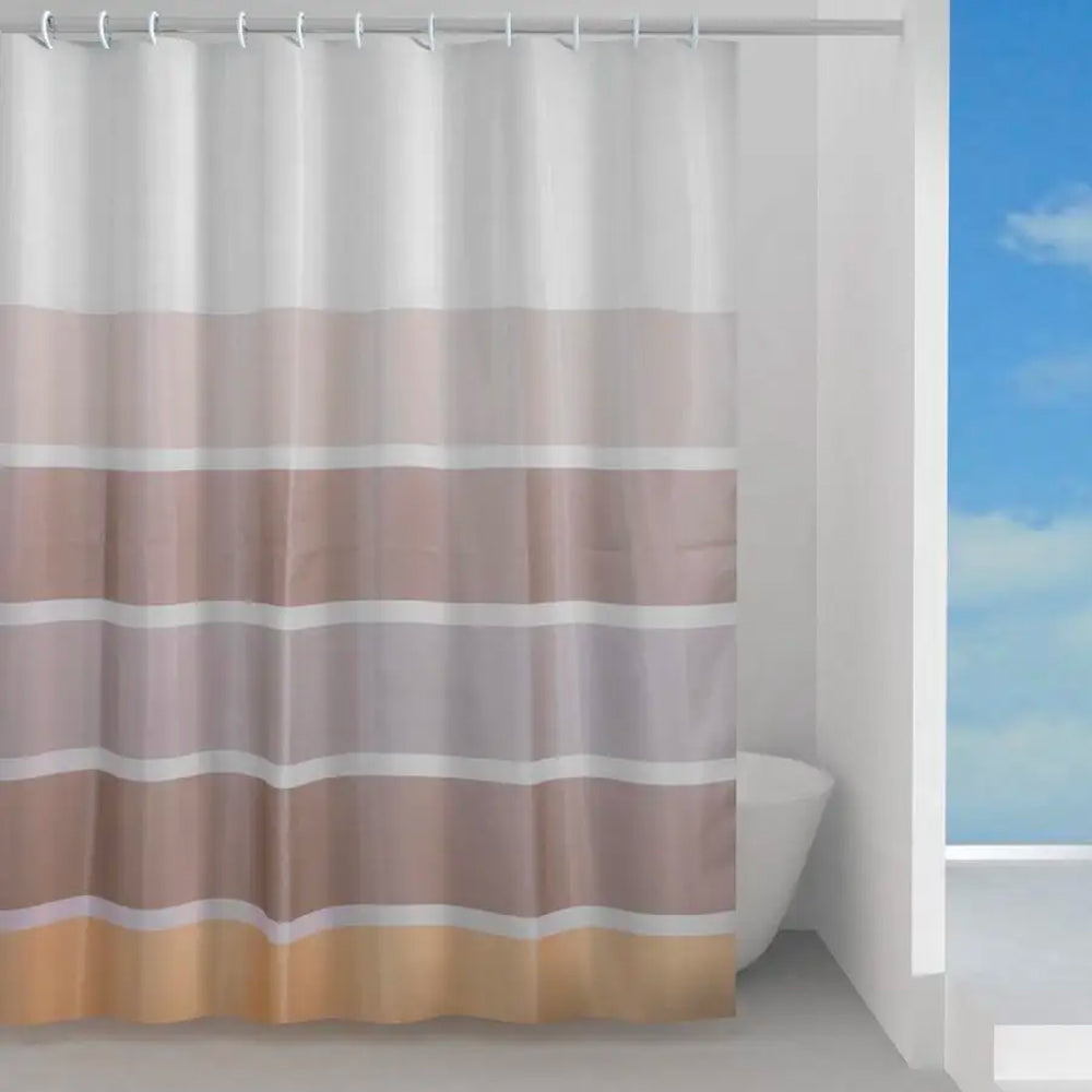 Tenda doccia impermeabile 240x200 cm beige marrone in poliestere