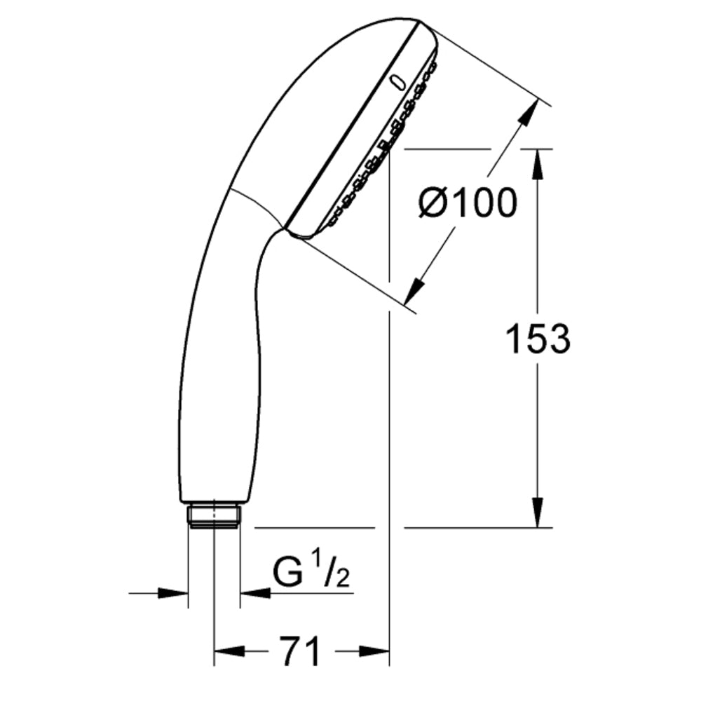 Doccetta cromata con 3 getti multi getto Tempesta 110