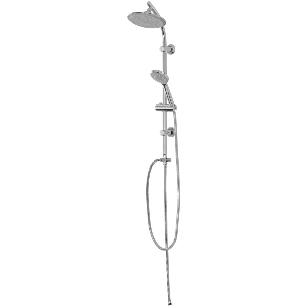 Set colonna doccia in acciaio cromato con soffione e doccetta monofunzione a risparmio idrico multifunzione con deviatore 1/2"