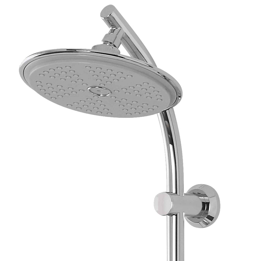 Set colonna doccia in acciaio cromato con soffione e doccetta monofunzione a risparmio idrico multifunzione con deviatore 1/2"