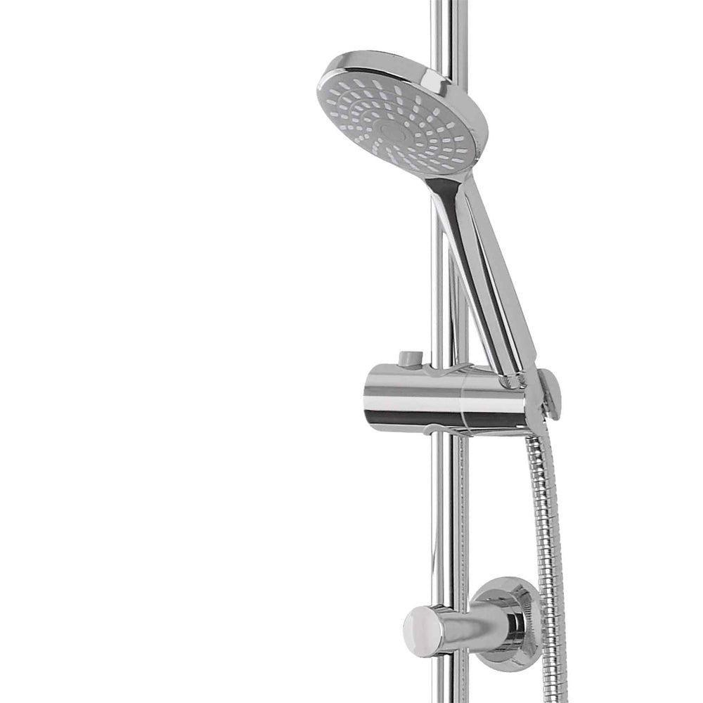 Set colonna doccia in acciaio cromato con soffione e doccetta monofunzione a risparmio idrico multifunzione con deviatore 1/2"