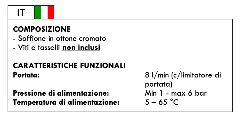 Soffione doccia antivandalo in ottone cromato