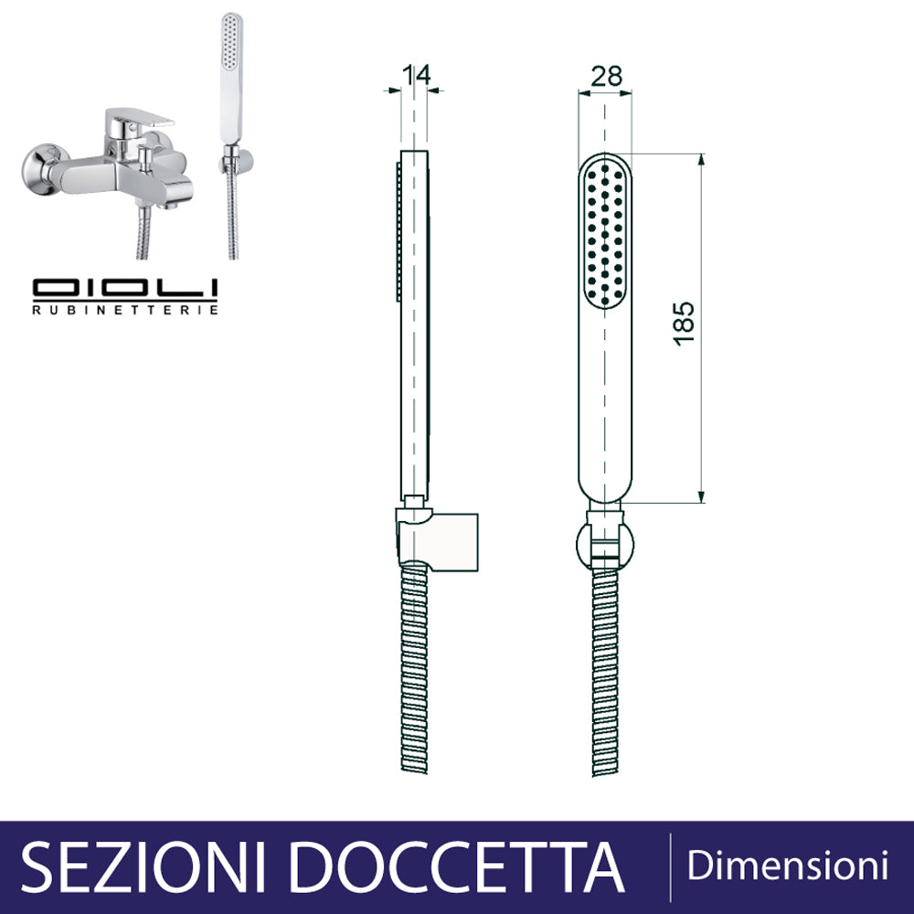 Miscelatore vasca esterno in ottone cromo lucido New Detroit