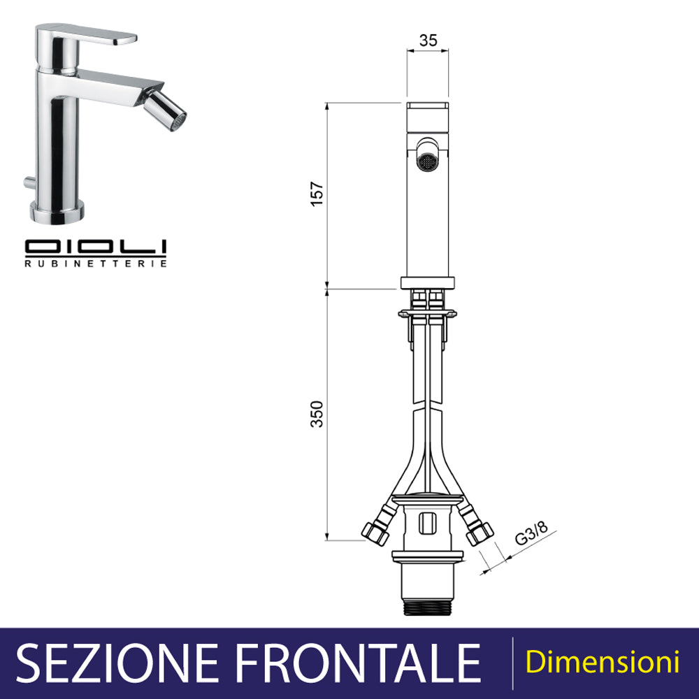 Miscelatore bidet con aeratore snodabile cromo lucido New Detroit