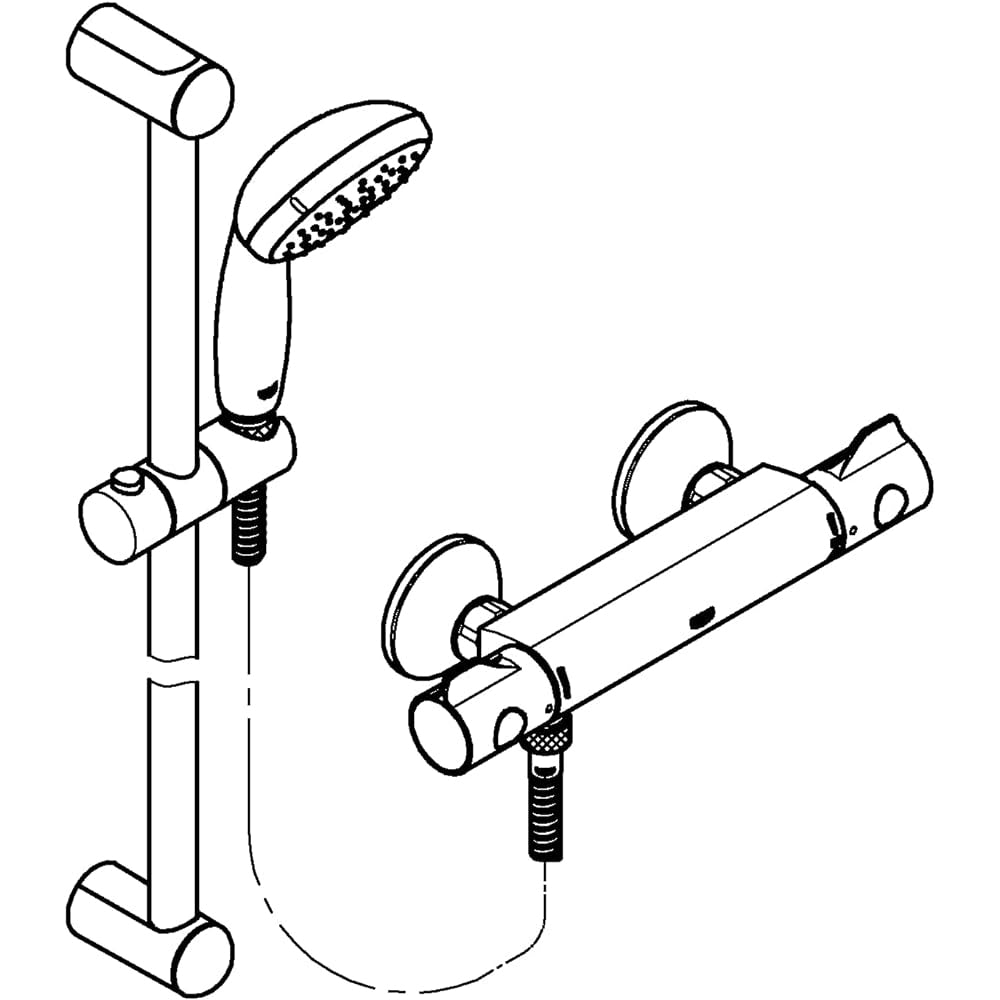Set doccia con miscelatore termostatico grohtherm 800 + asta tempesta 1/2"