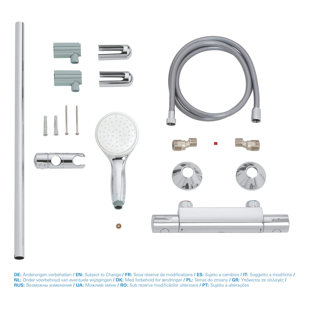 Set doccia con miscelatore termostatico grohtherm 800 + asta tempesta 1/2"