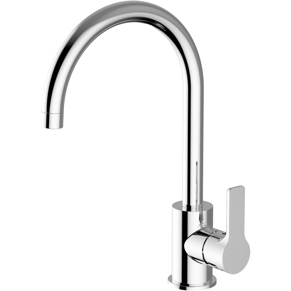 Miscelatore lavello cucina canna a U cromo