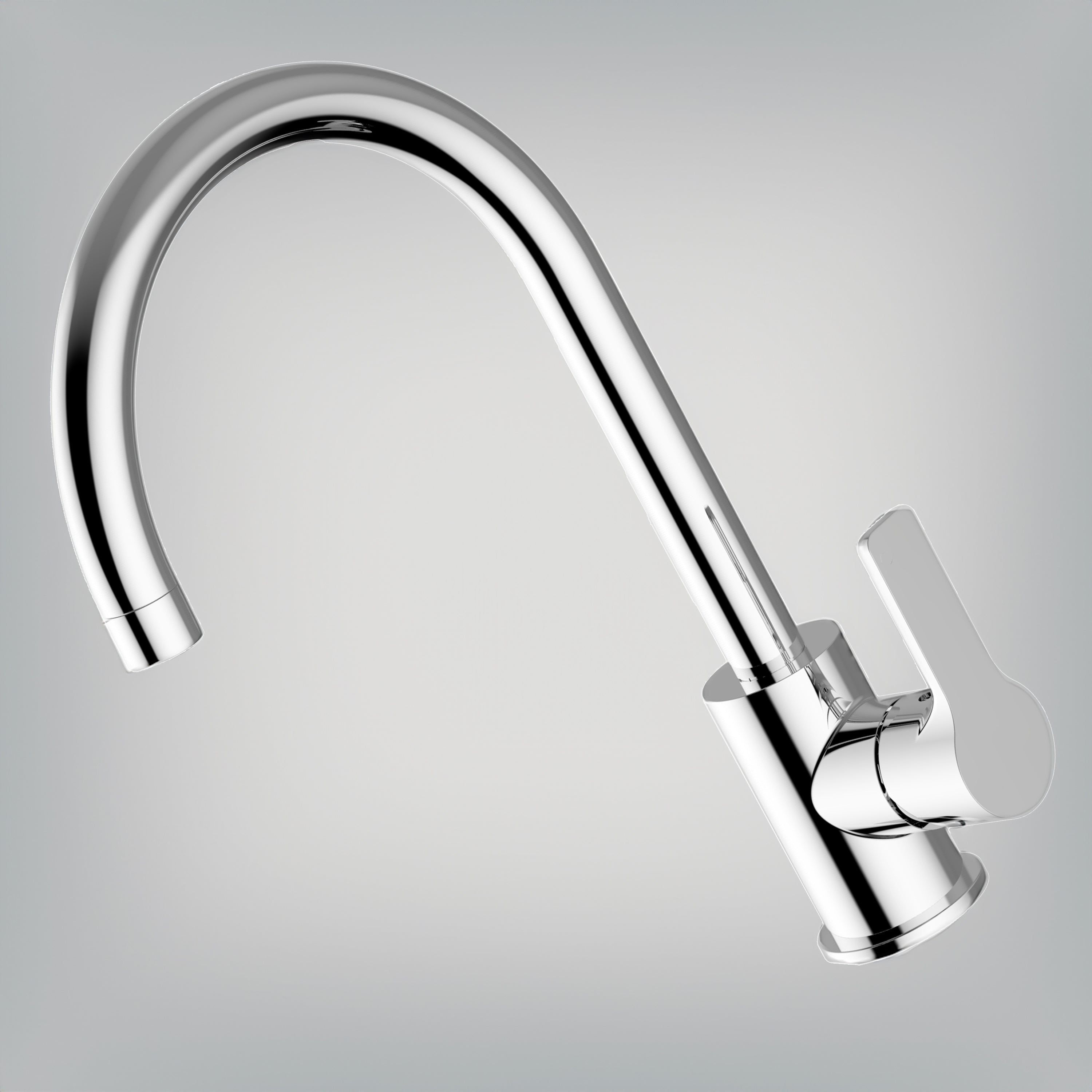 Miscelatore lavello cucina canna a U cromo