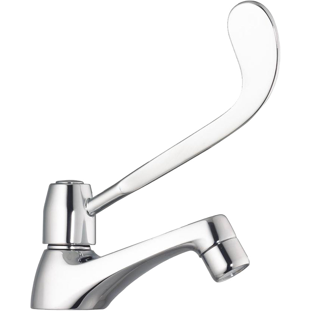 Rubinetto bagno cromato collo cigno a leva clinica per lavabo