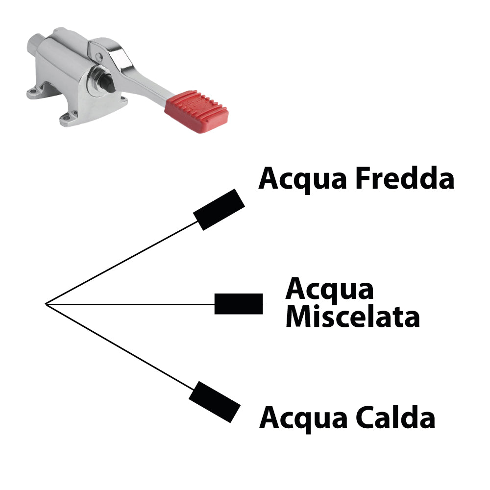 Mono pedale leva di ricambio installazione a pavimento cromato  1/2"