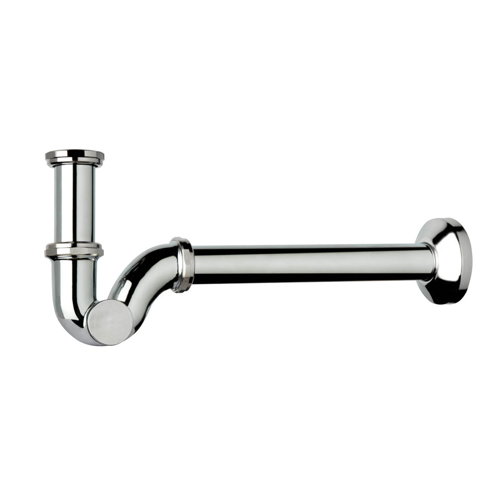 Sifone per lavabo e bidet ad S in ottone cromato con ispezione laterale