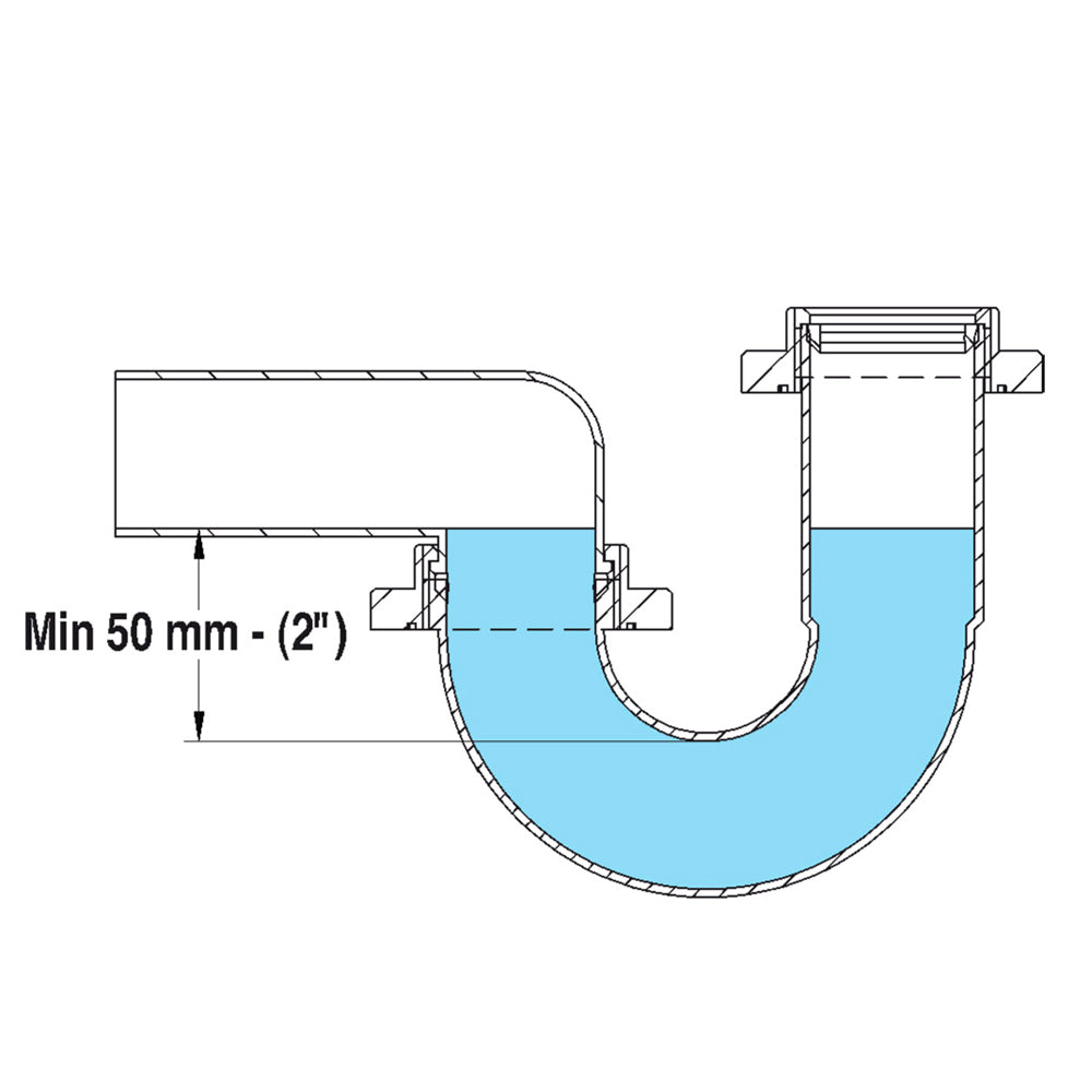 Sifone salvaspazio per lavabo in polipropilene bianco
