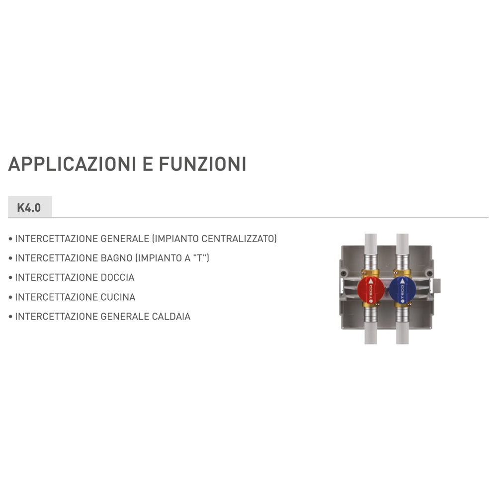 Valvola intercettazione impianti sanitari incasso doppia sfera estraibile ottone eurocono 3/4