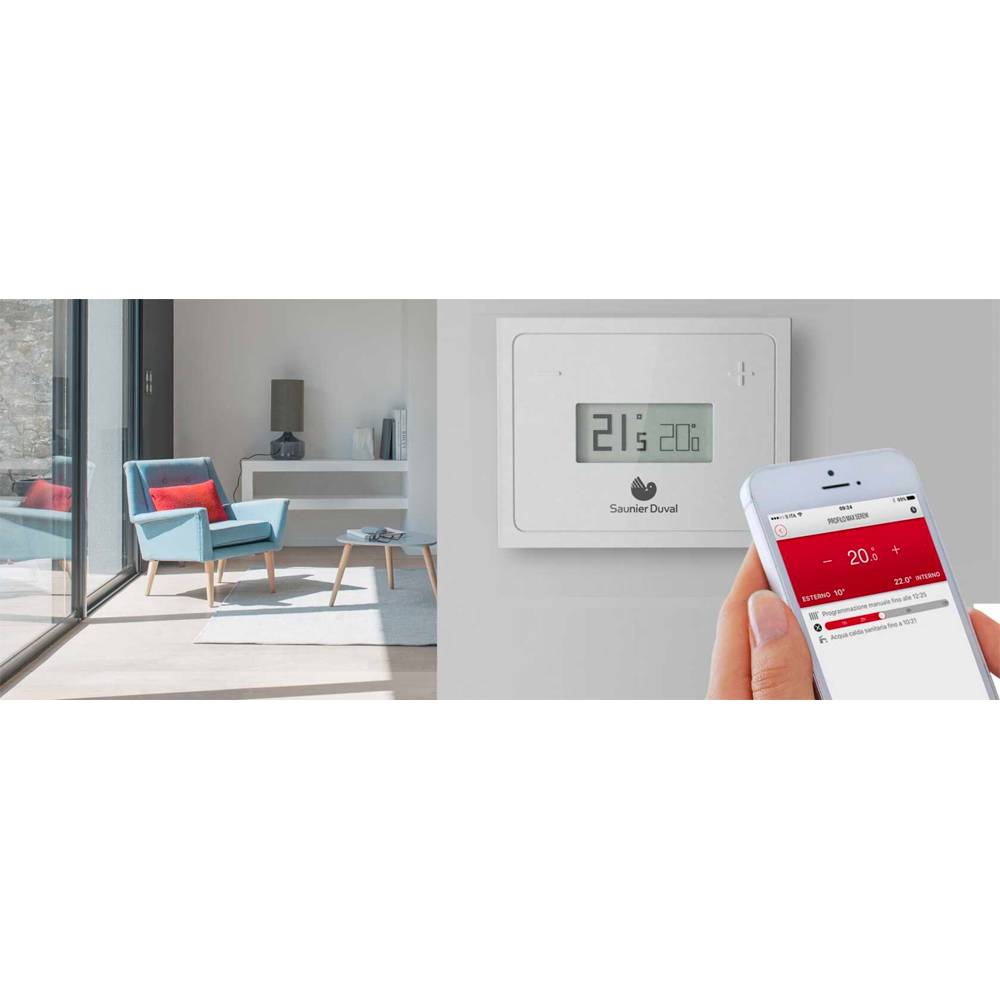 Centralina climatica Wi-Fi modulante per caldaie con display e collegamento a dispositivi mobili Ebus MiGo