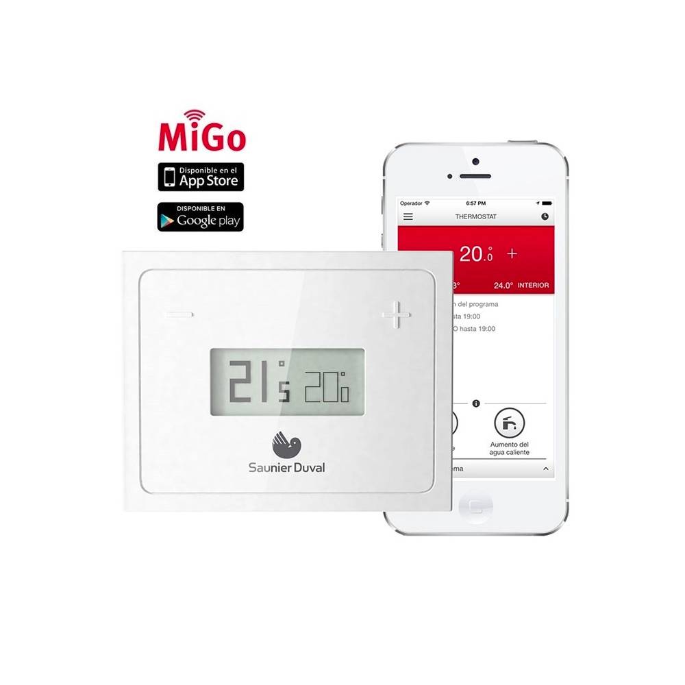 Centralina climatica Wi-Fi modulante per caldaie con display e collegamento a dispositivi mobili Ebus MiGo