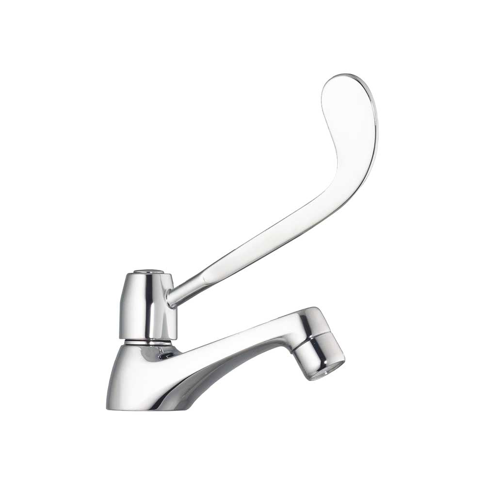 Rubinetto bagno cromato collo cigno a leva clinica per lavabo