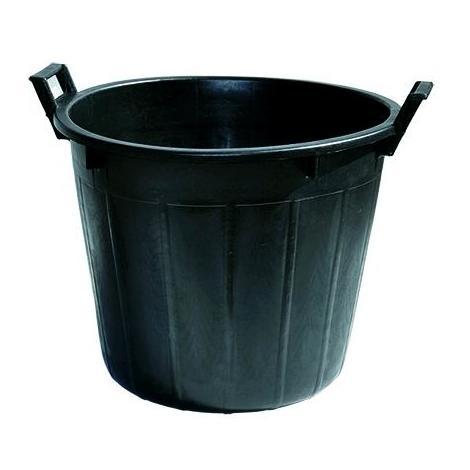 Baignoire agricole à deux anses 32 litres 44 cm en polypropylène noir