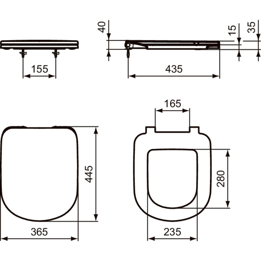 Sedile wc termoindurente bianco INT.55 I.LIFE A