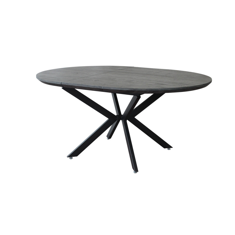 Tavolo rotondo allungabile con piano in MDF e struttura in metallo 120/160x120xH76 cm Garry