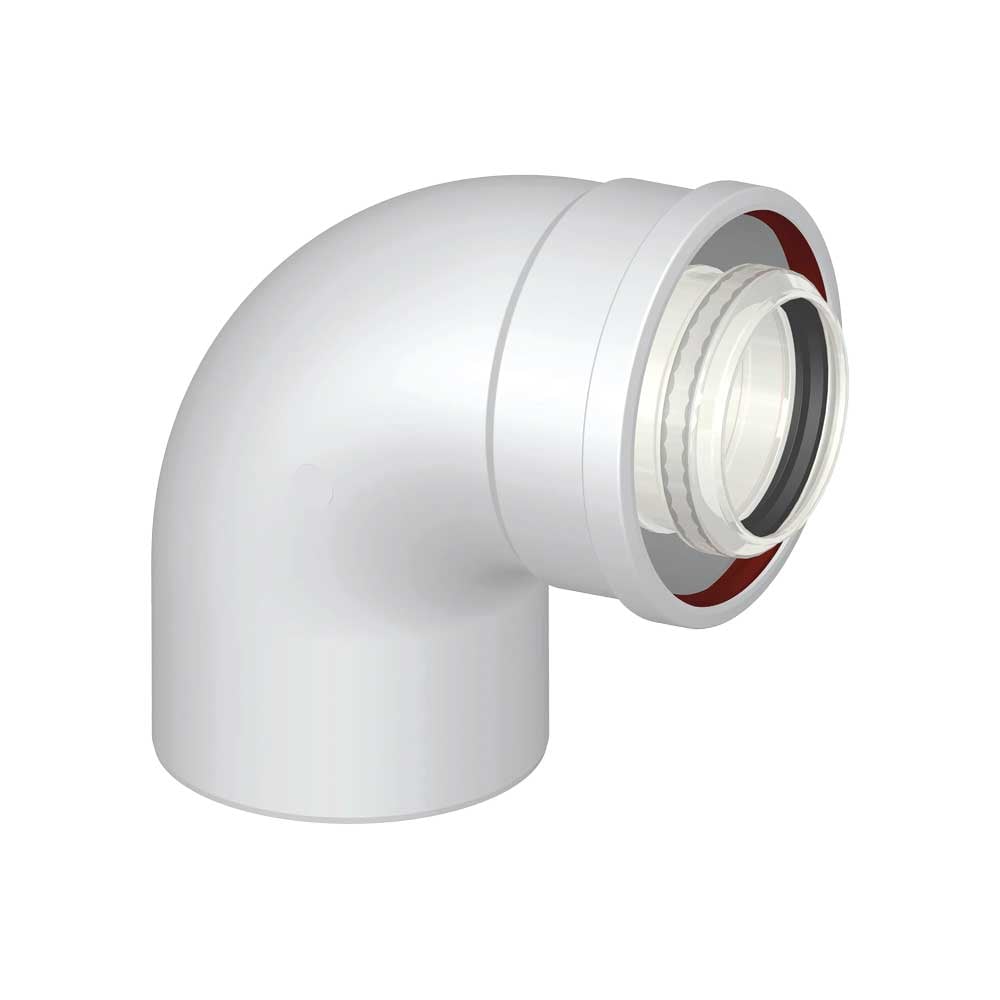 Curva coassiale a 90 gradi per caldaia baxi