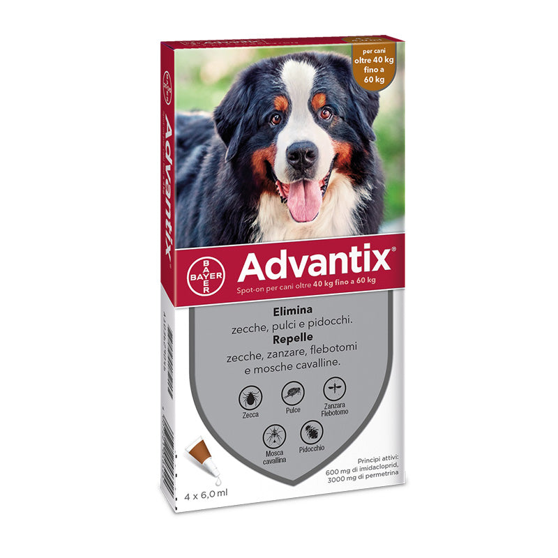 Advantix pour chiens de 40 à 60 kg Spot-On répulsif contre puces, tiques et moustiques BAYER
