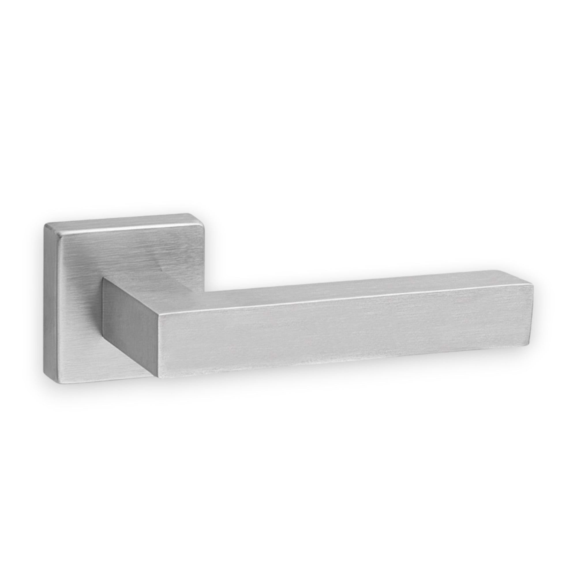 Poignée de porte en acier inoxydable satiné, design moderne et élégant avec rosace et écusson Autriche