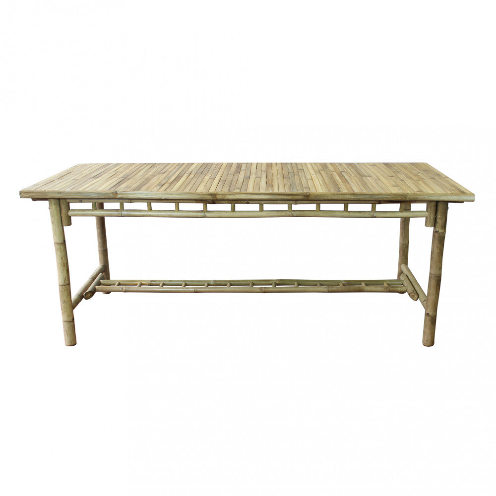 Table d'extérieur rectangulaire 200x80xH75 cm avec structure en bambou Tropikal 