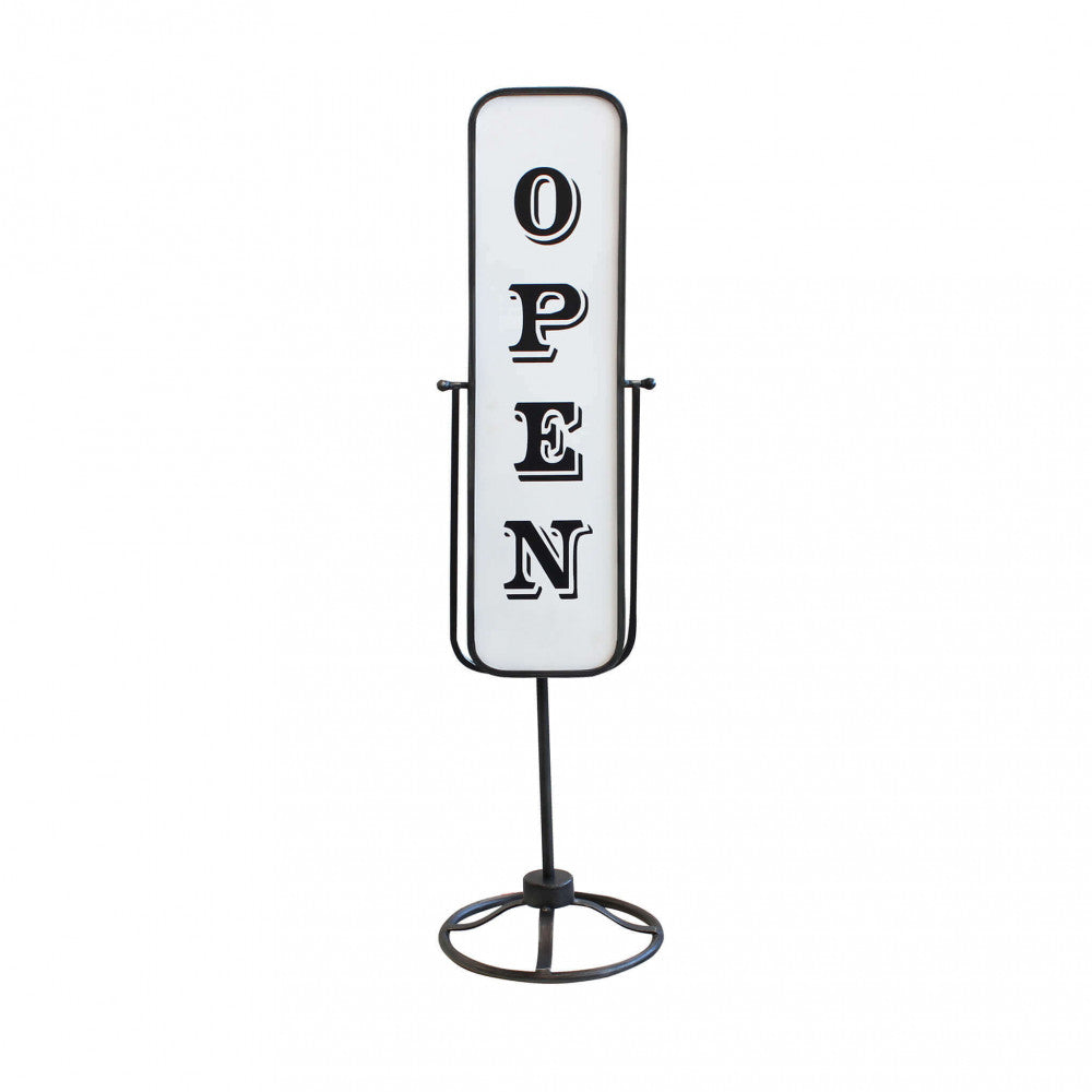 Cartello in ferro open closed 30x30xH120,5 cm