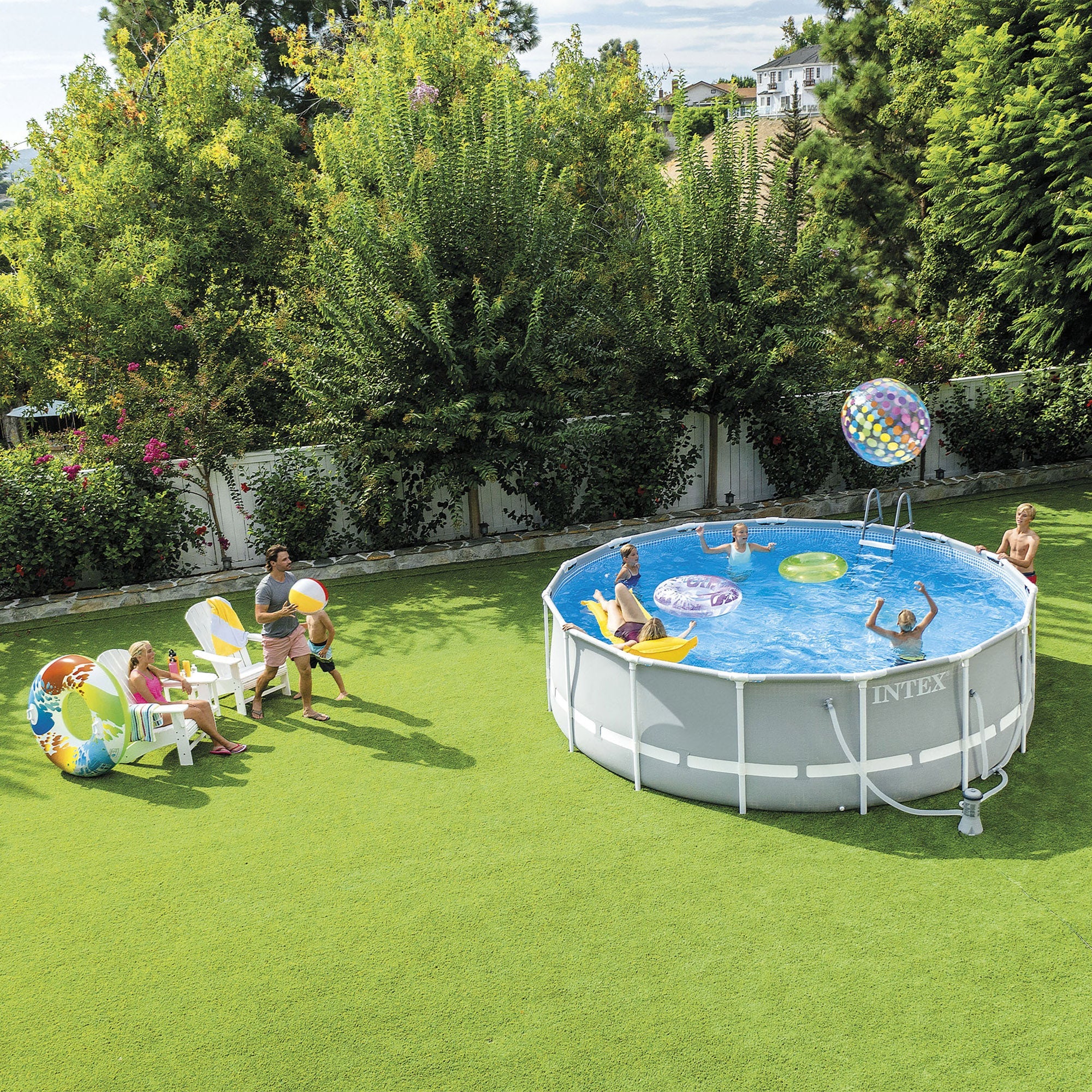 Piscine ronde avec structure Ø457xH122 cm Prism Frame INTEX26726 
