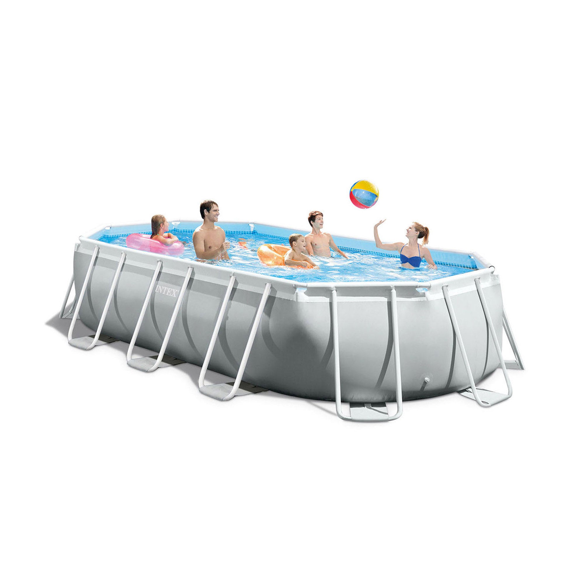 Piscine ovale avec structure 503x274xH122 cm prisme Cadre INTEX26796 