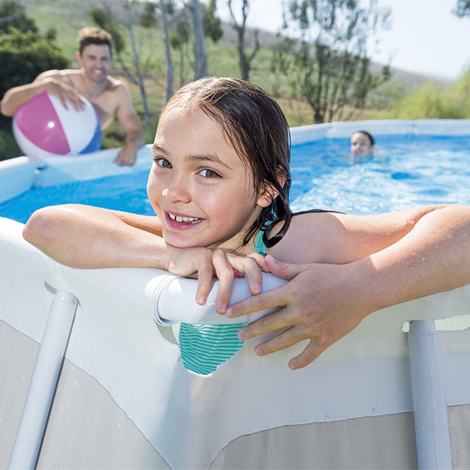 Piscine ovale avec structure 503x274xH122 cm prisme Cadre INTEX26796 