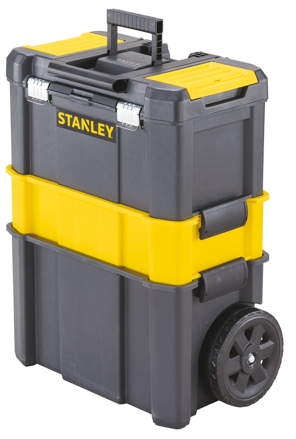 Chariot chariot pour outils et petites pièces avec 3 niveaux de rangement et verrouillable professionnel STANLEY 
