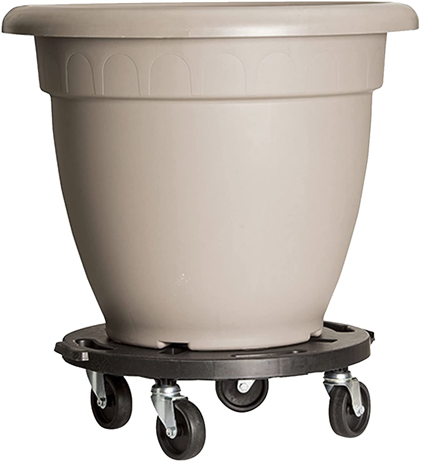Chariot soucoupe à casseroles se déplace à plat sur tout le pourtour avec roulettes Ø30 cm Capacité max 170 Kg