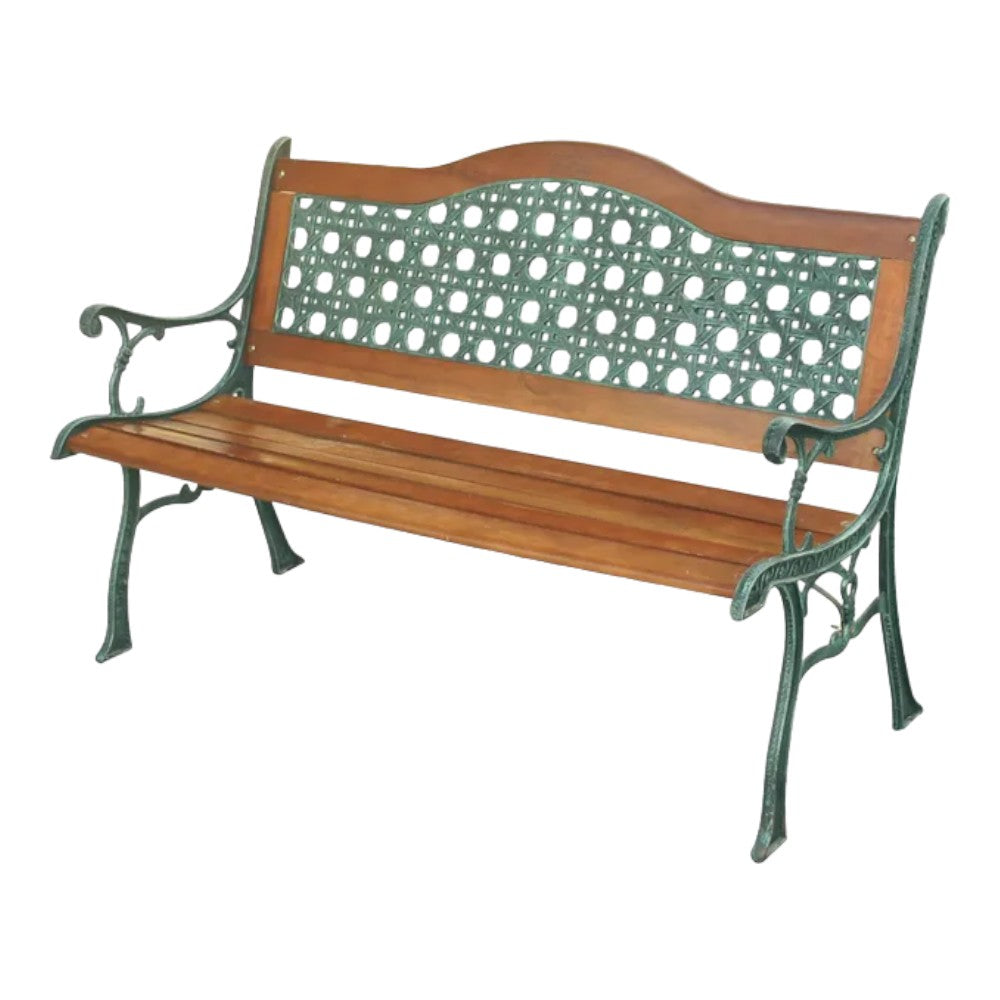 Banc d'extérieur en fonte rotin Arc 126x60cm Collection Garden Deluxe