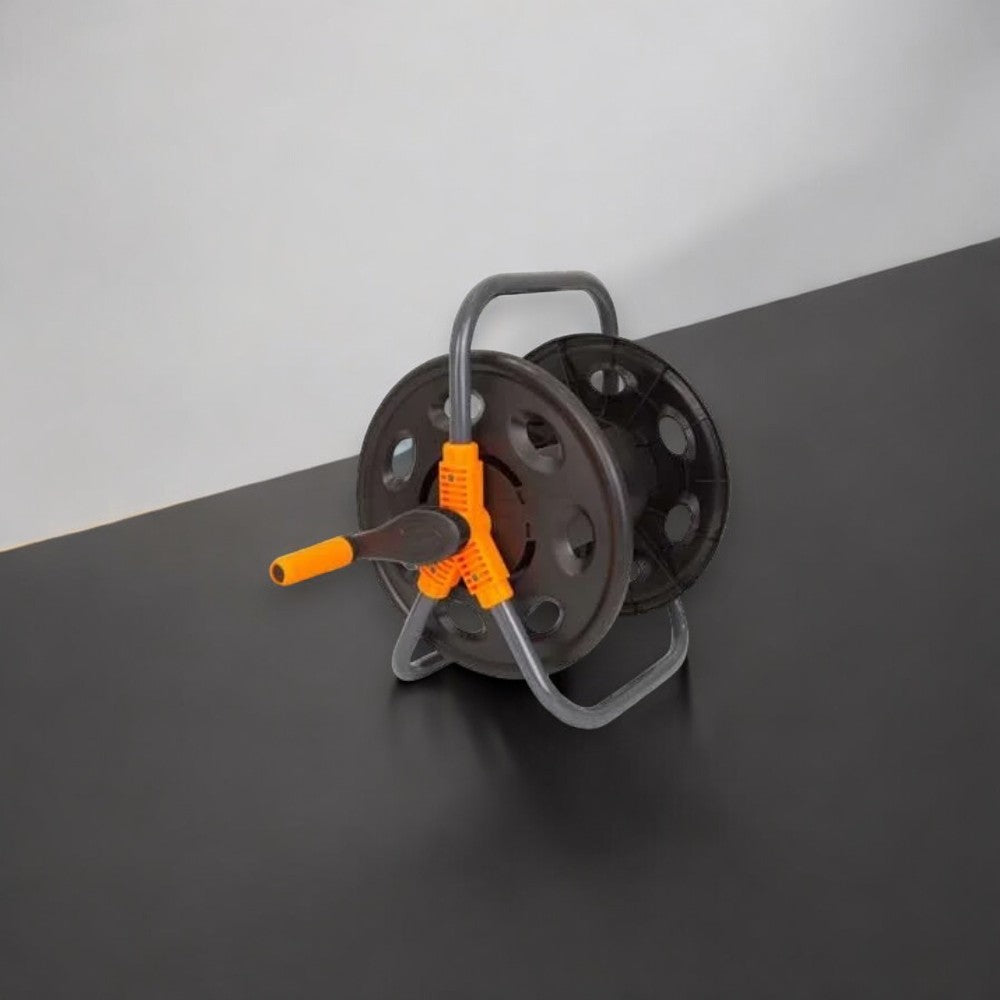 Chariot enrouleur de tuyau d'arrosage portable en métal sans roues