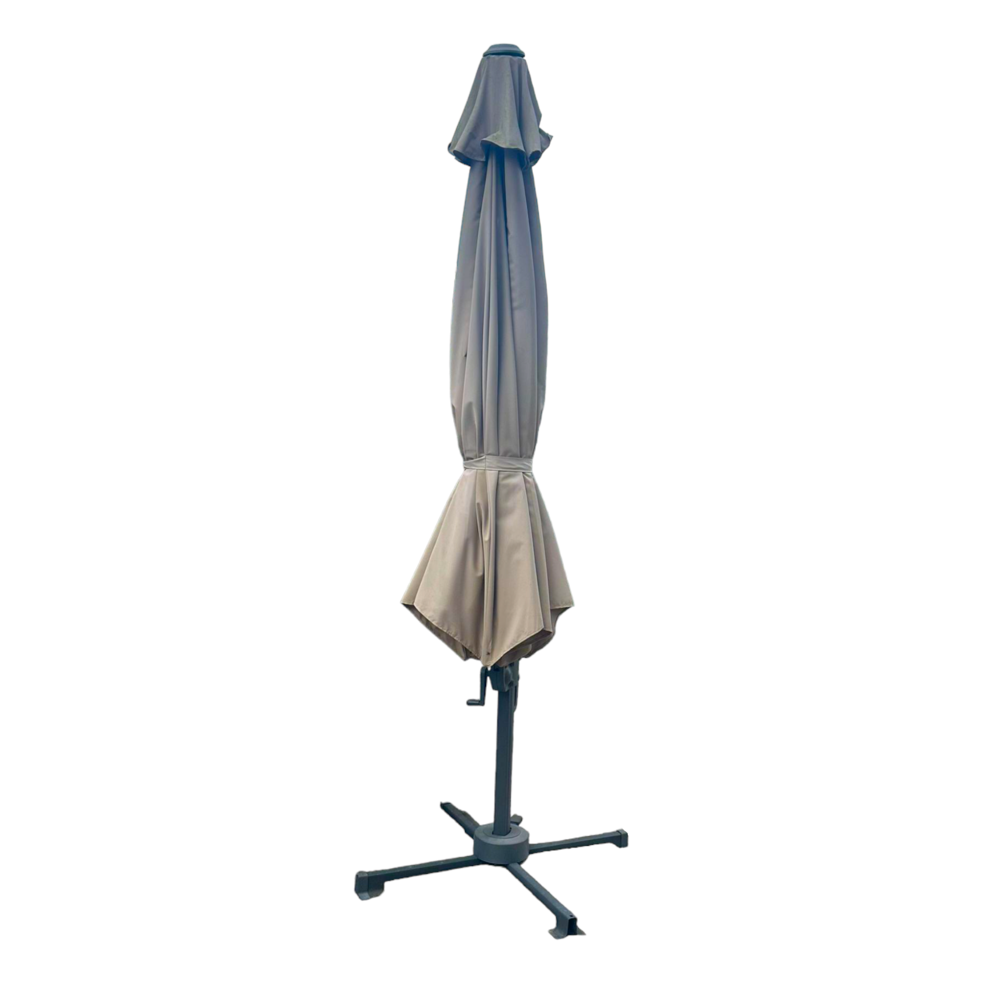 <transcy>Parasol à bras latéral inclinable 350 cm avec structure en aluminium - Premium Beige</transcy>