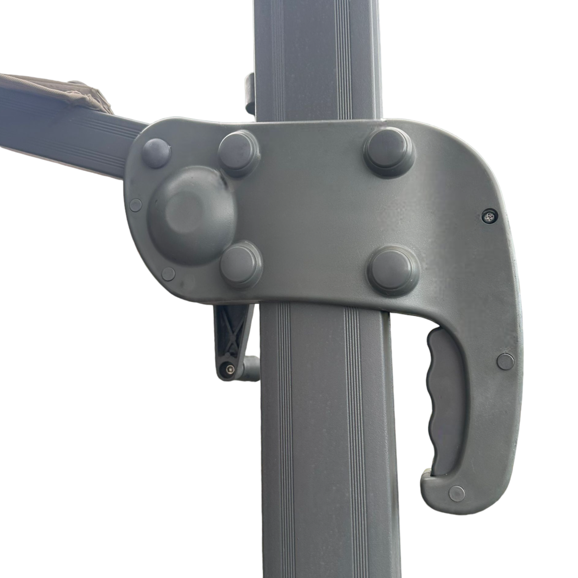 <transcy>Parasol à bras latéral inclinable 350 cm avec structure en aluminium - Premium Beige</transcy>