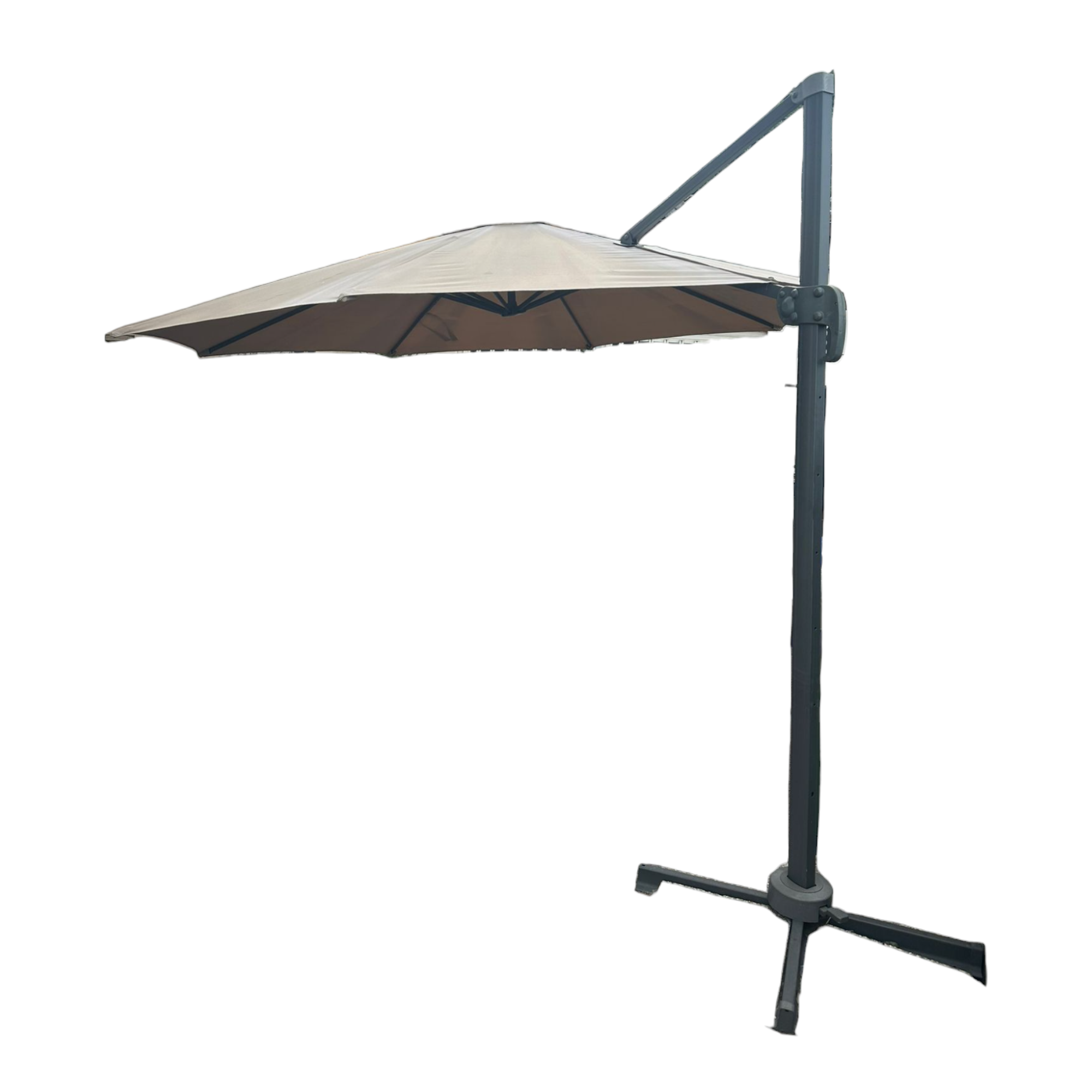 <transcy>Parasol à bras latéral inclinable 350 cm avec structure en aluminium - Premium Beige</transcy>