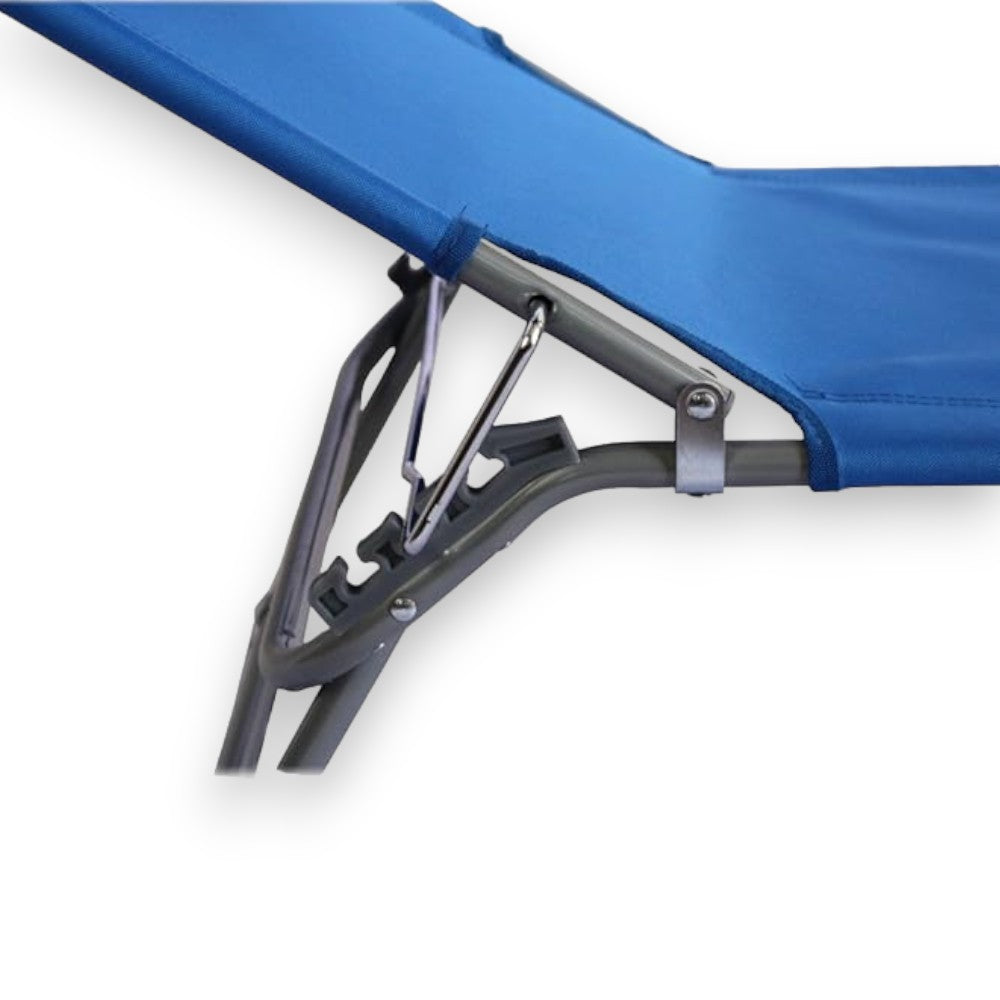 Chaises longues pliantes de mer et de plage d'extérieur avec parasol réglable avec structure en acier et tissu oxford