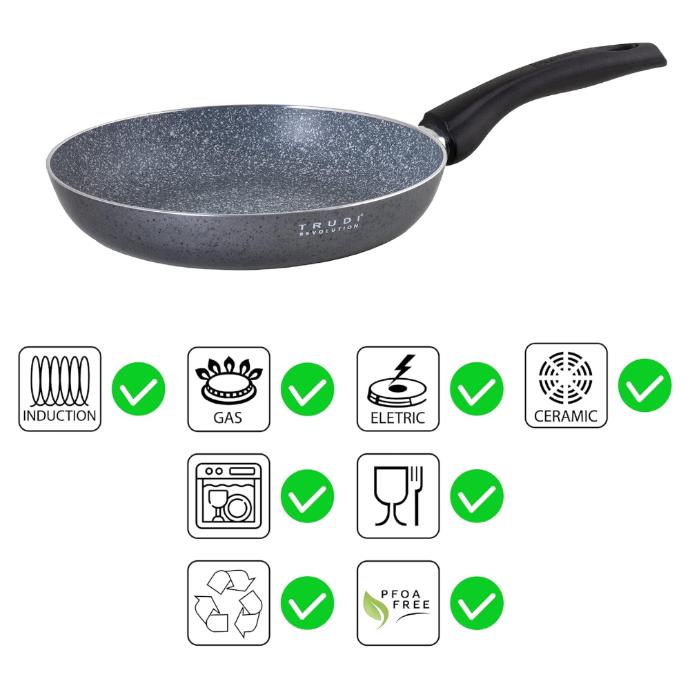 Poêle Ø32 cm en aluminium hautement antiadhésif pour tous types de plaques de cuisson Trudi Revolution Aeternum