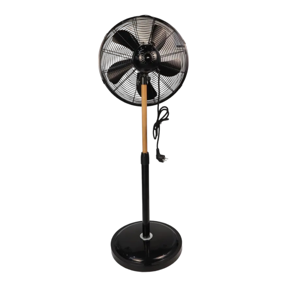 Ventilateur à 5 pales autoportantes avec finitions en bois de style industriel NIKLAS
